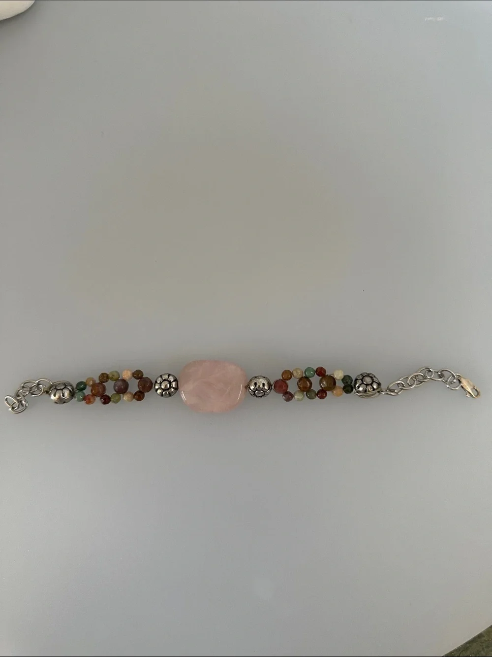925 sterling silver Jade amethyst Garnet coral Bracelet​